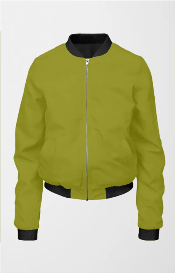 Olive_Green_Ultra-Soft_Fabric_Womens_Plain_Bomber_Jacket