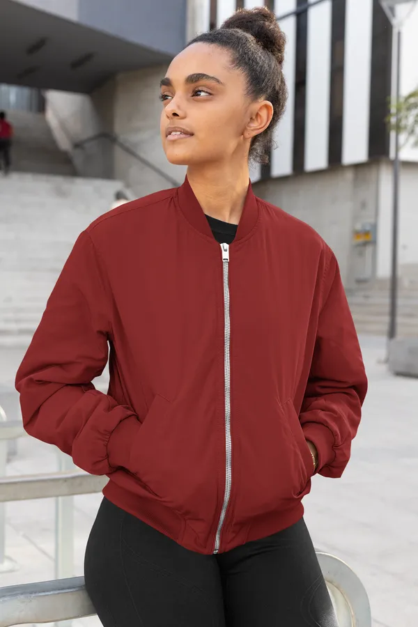Maroon_Ultra-Soft_Fabric_Womens_Plain_Bomber_Jacket