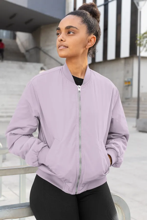 Lavender_Ultra-Soft_Fabric_Womens_Plain_Bomber_Jacket