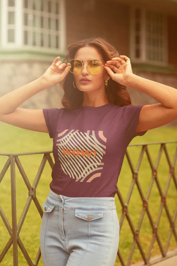 Maroon_Cotton_Blend_Womens_Premium_Classic_Tee