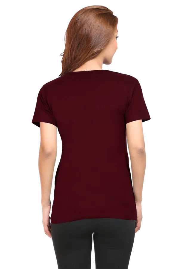 Maroon_Cotton_Blend_Womens_Premium_Classic_Tee