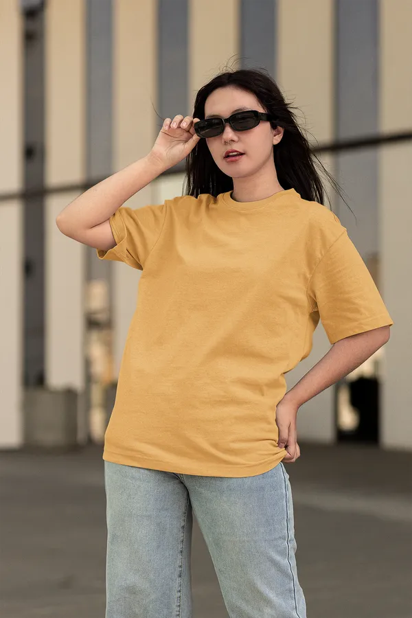 Beige_Cotton_Blend_Womens_Signature_Designer_Tee