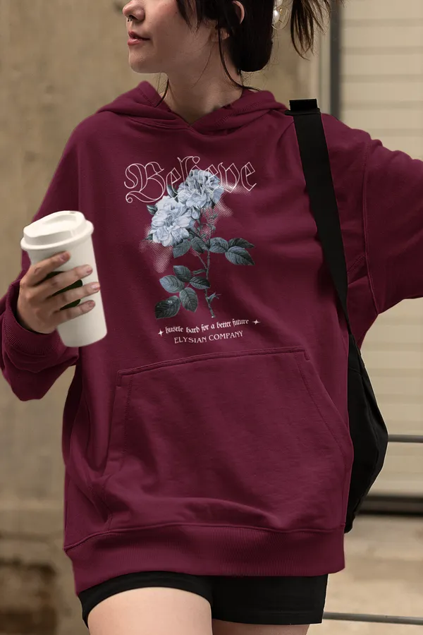 Maroon_Soft_And_Durable_Fabric_Womens_Trendy_Oversized_Hoodie