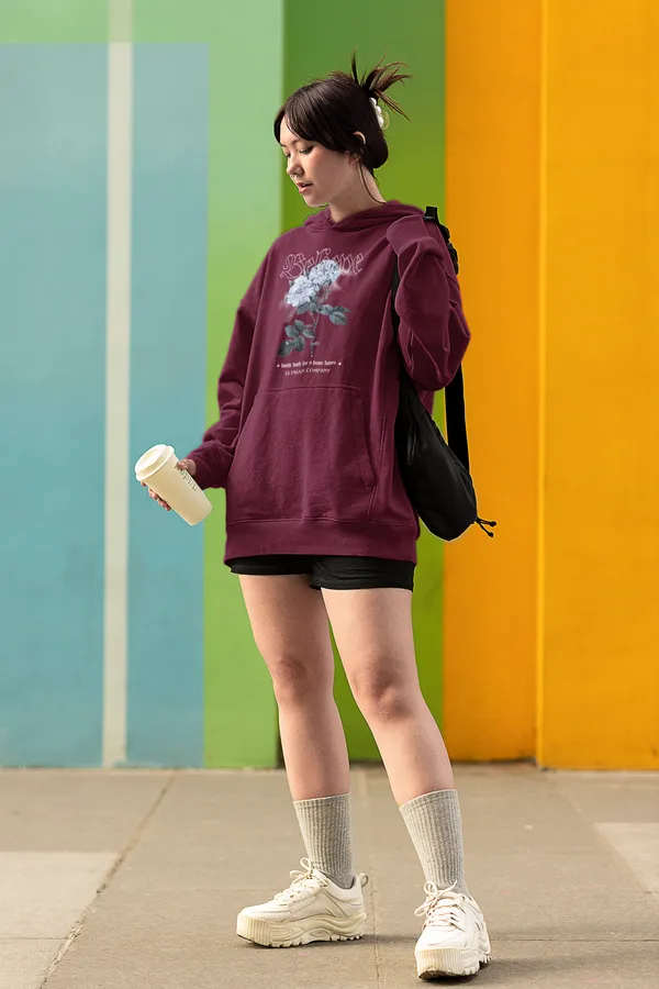Maroon_Soft_And_Durable_Fabric_Womens_Trendy_Oversized_Hoodie