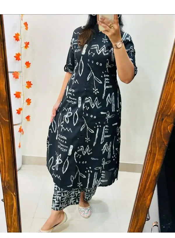 A-Line_Black_Cotton_Kurta_Palazzo_Co-Ord_Set_For_Women