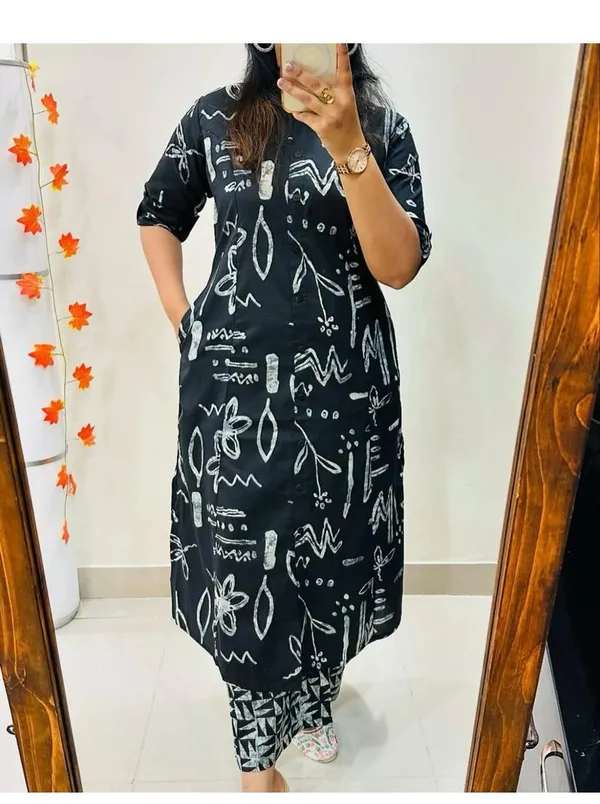 A-Line_Black_Cotton_Kurta_Palazzo_Co-Ord_Set_For_Women