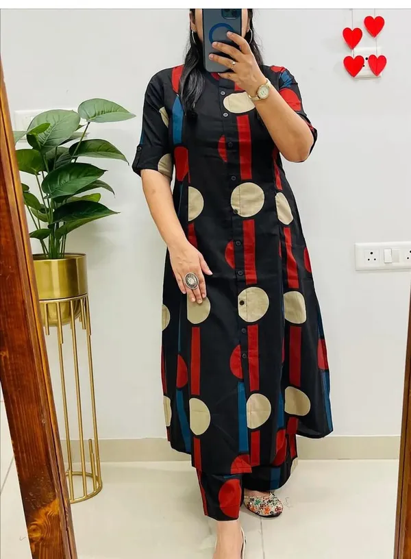 A-Line_Printed_Black_Cotton_Co-ord_Set