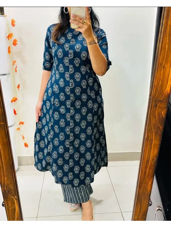 A-Line_Printed_Blue_Cotton_Co-ord_Set