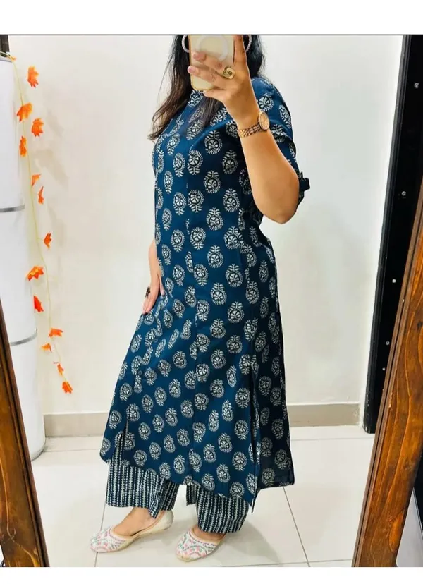 A-Line_Printed_Blue_Cotton_Co-ord_Set