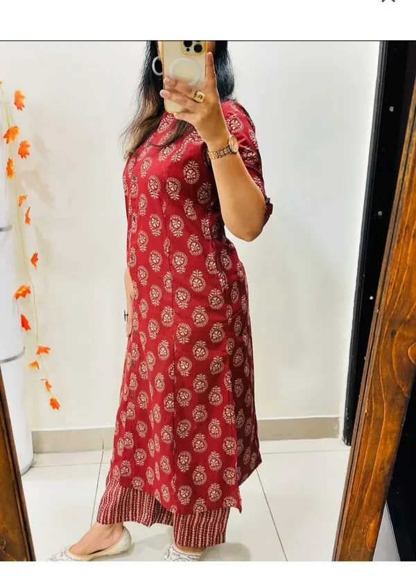 A-Line_Printed_Red_Cotton_Co-ord_Set