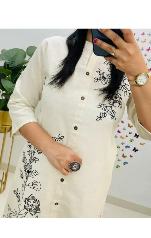 A-line_Embroidary_Work_off_White_Cotton_slub_co-ord_set