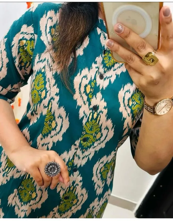 Aline-Cotton_Green_Kurti_Plazo_Set