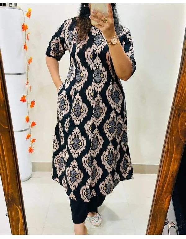 Aline-_Cotton_Black_kurti_plazo_set