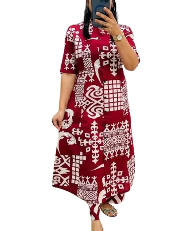 Red_Printed_Cotton_Kurta_Palazzo_Co-Ord_Set_For_Women