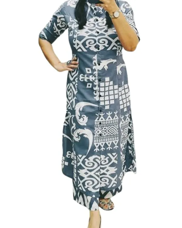 Grey_Printed_Cotton_Kurta_Palazzo_Co-Ord_Set_For_Women