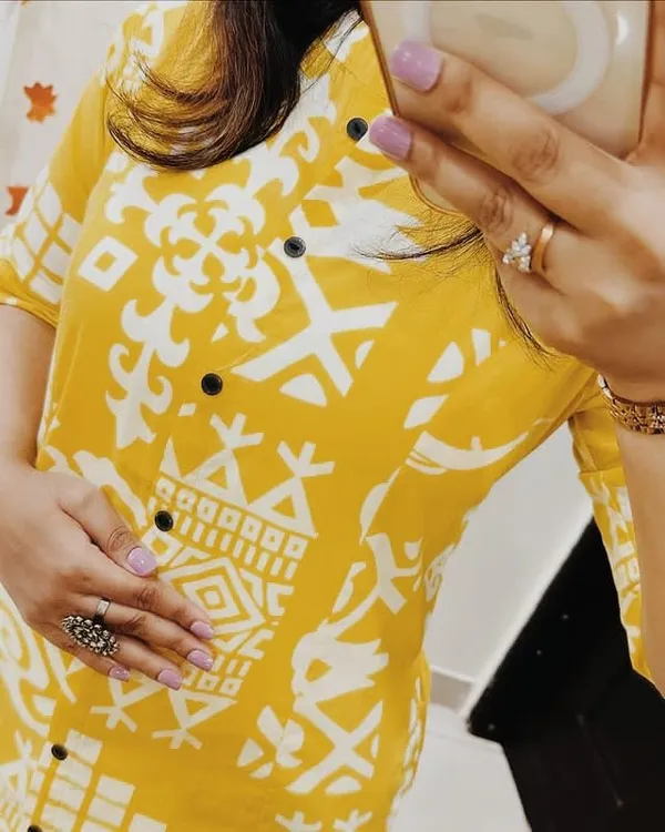 Yellow_Printed_Cotton_Kurta_Palazzo_Co-Ord_Set_For_Women