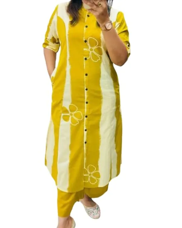Yellow_Floral_Printed_Cotton_Kurta_Palazzo_Co-Ord_Set_For_Women_(chakri)
