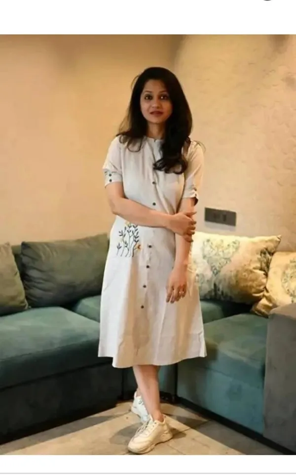 Beautiful_Embroidry_Work_Beige_Khadi_Cotton_Midi_Kurti