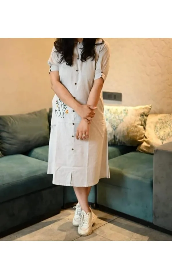 Beautiful_Embroidry_Work_Beige_Khadi_Cotton_Midi_Kurti