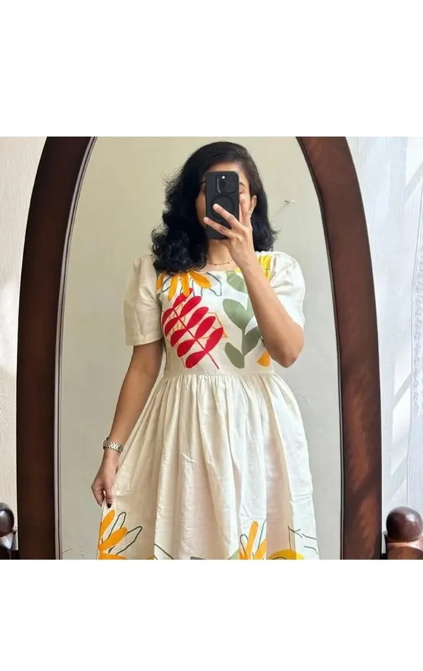Beautiful_Floral_Print_Beige_Cotton_Flex_Midi