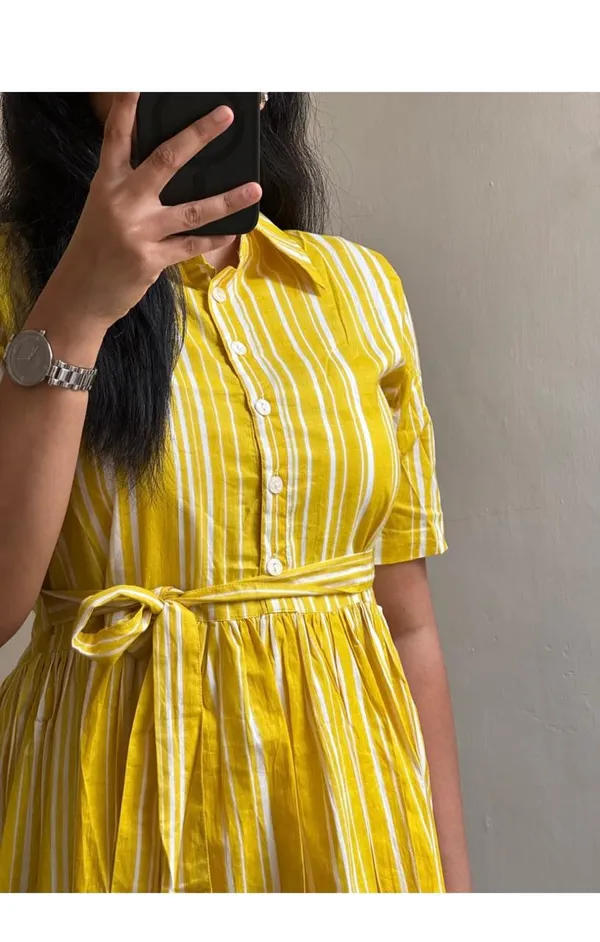 Beautiful_Puff_Sleeves_Yellow_Cotton_Midi_Kurti