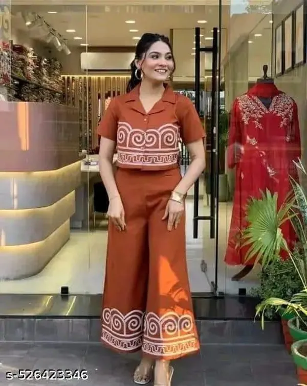 Brown_Cotton_filax_Shirt_Style_(With_Heavy_hand_work_embroidery_on_Front_&_Front_hand_work_on_Plazzo)