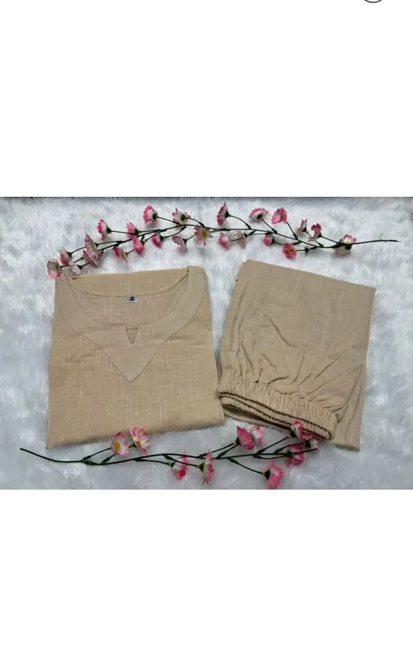Cotton_Slub_Beige_Color_Co-ord_set