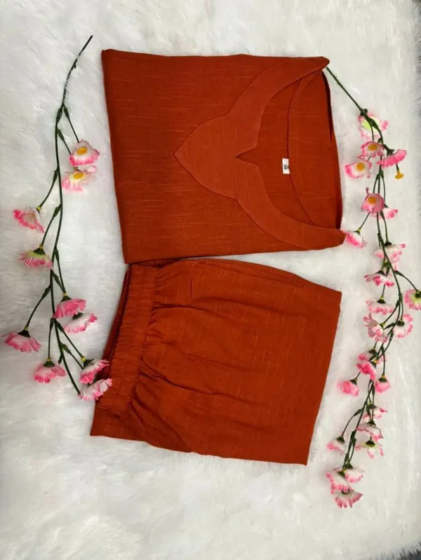 Cotton_Slub_Rust_Color_Co-ord_Set