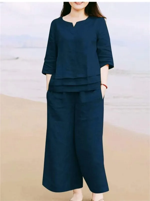Cotton_Slub_Teal_Blue_Color_Co-ord_Set