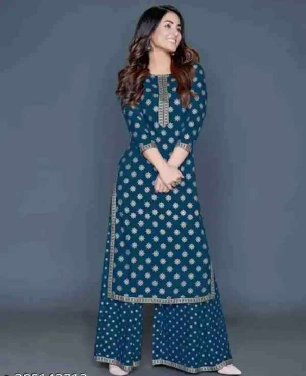 A-Line_Rayon_Kurti_with_plazo_and_gold_lase