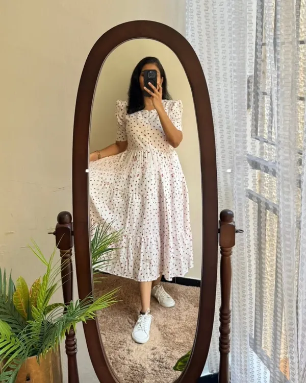 Printed_Beautiful__printed_Love_color_Cream_cotton_middi_Gown_dress