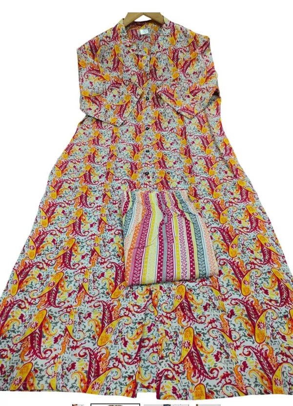 Printed_Cotton_Multi_Yellow_Kurti_Plazo_Set