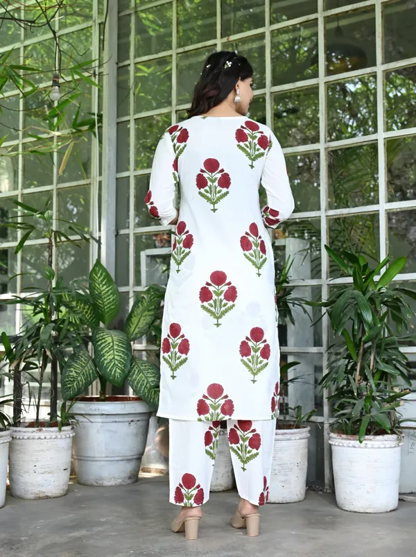 White_Beautiful_Cotton_Hand_block_printed_with_natural_colors_and_process_kurta_pants_sets....