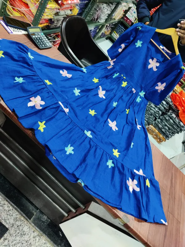 Women’s_Royel_Blue_Midi_Kurti_|_Elegant_Ethnic_Wear_|_Comfortable_Daily_&_Office_Wear