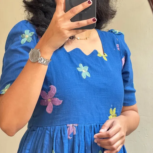 Women’s_Royel_Blue_Midi_Kurti_|_Elegant_Ethnic_Wear_|_Comfortable_Daily_&_Office_Wear