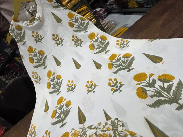 White_Designer_Cut_Sleeve_Printed_Cotton_Kurta_Palazzo_Co-Ord_Set_For_Women
