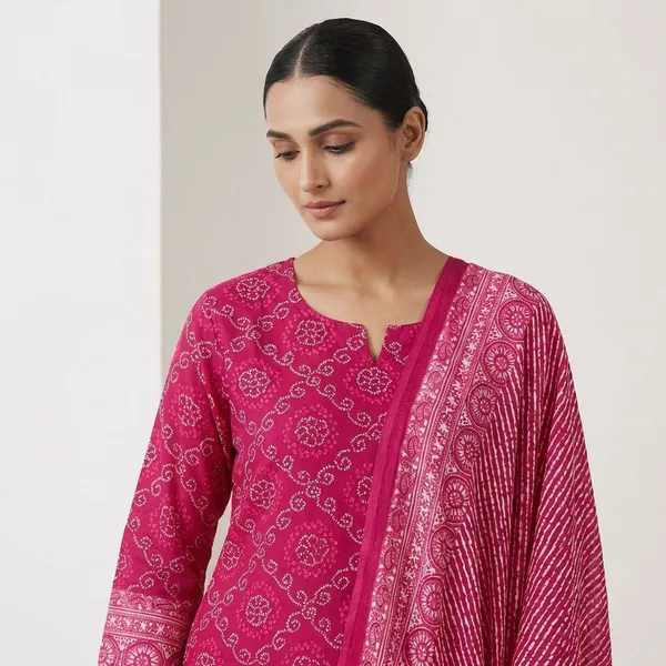 Orange_And_Rani_Summer_Breeze_Cotton_Suit_Unstitched_Dress_Material