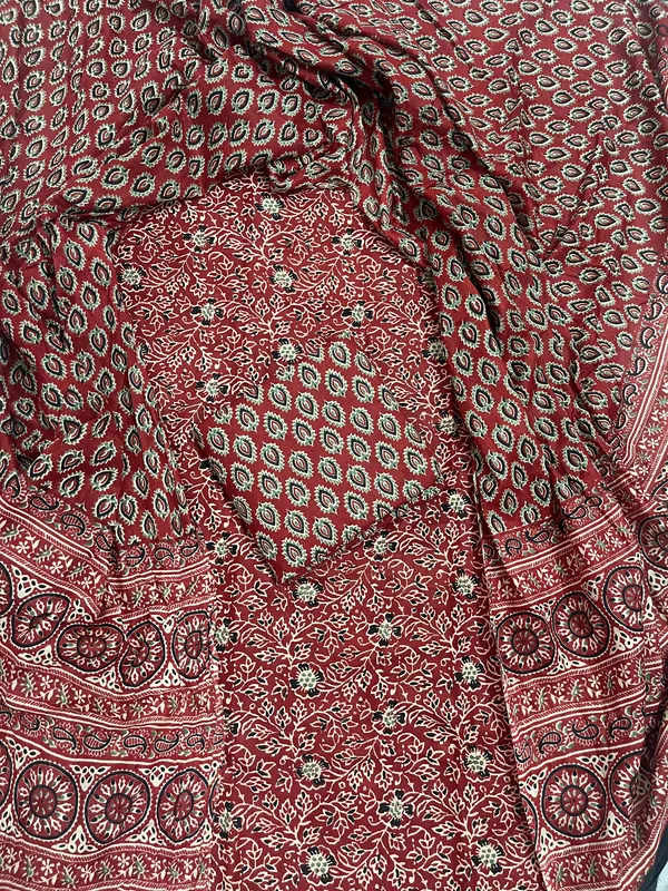 Maroon_Ajrakh_Magic_Everyday_Cotton_Wear_Unstitched_Dress_Material