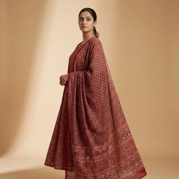 Maroon_Ajrakh_Magic_Everyday_Cotton_Wear_Unstitched_Dress_Material