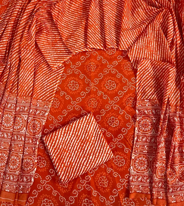 Orange_And_Rani_Summer_Breeze_Cotton_Suit_Unstitched_Dress_Material
