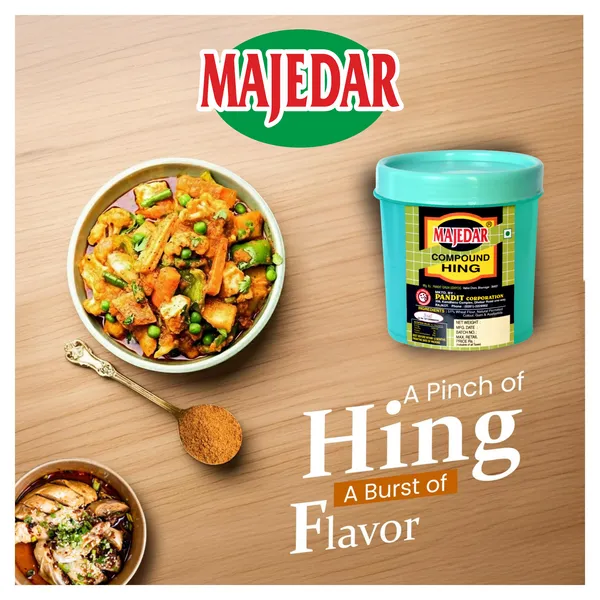 200_Gram_Majedar_Green_Brand_Strong_White_Hing_Powder_In_200gm_Round_Jar_Compounded_Bandhani_Asafoetida_Rich_Flavor_And_Aroma_For_Authentic_Indian_Cooking