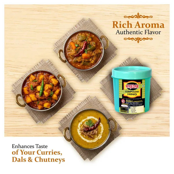 200_Gram_Majedar_Green_Brand_Strong_White_Hing_Powder_In_200gm_Round_Jar_Compounded_Bandhani_Asafoetida_Rich_Flavor_And_Aroma_For_Authentic_Indian_Cooking