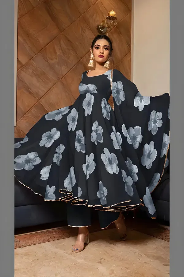 Black_Georgette_Premium_&_Elegant_Gown_&_Dupatta_Set_For_Women