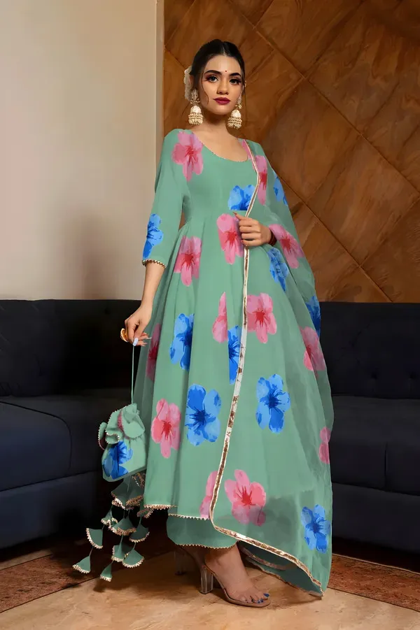 Pista_Georgette_Premium_&_Elegant_Gown_&_Dupatta_Set_For_Women