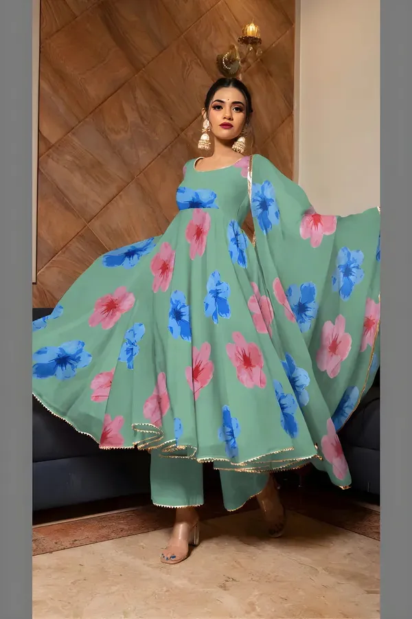 Pista_Georgette_Premium_&_Elegant_Gown_&_Dupatta_Set_For_Women
