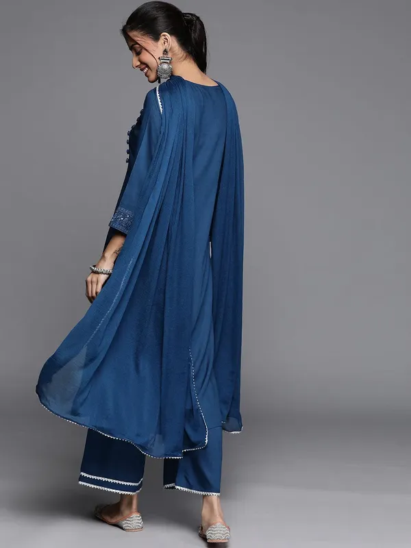 Blue_Havy_Rayon_Premium_&_Elegant_Kurta_&_Pant_Set_With_Dupatta_For_Women