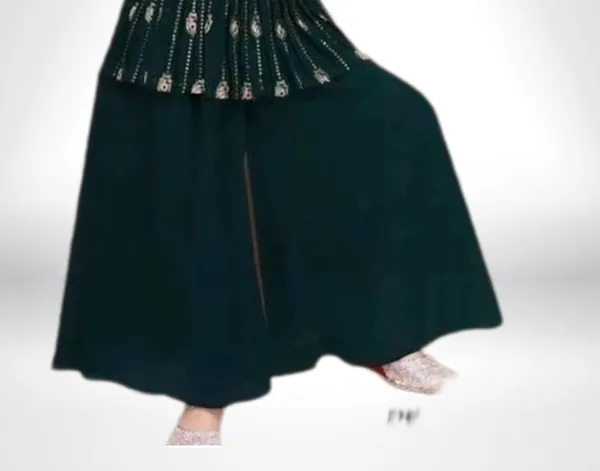 Black_Crape_Premium_&_Elegant_Kurta_&_Sharara_Set_With_Dupatta_For_Girls