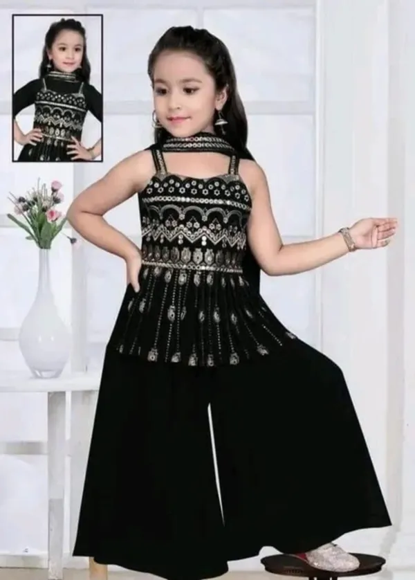 Black_Crape_Premium_&_Elegant_Kurta_&_Sharara_Set_With_Dupatta_For_Girls