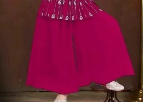 Pink_Crape_Premium_&_Elegant_Kurta_&_Sharara_Set_With_Dupatta_For_Girls