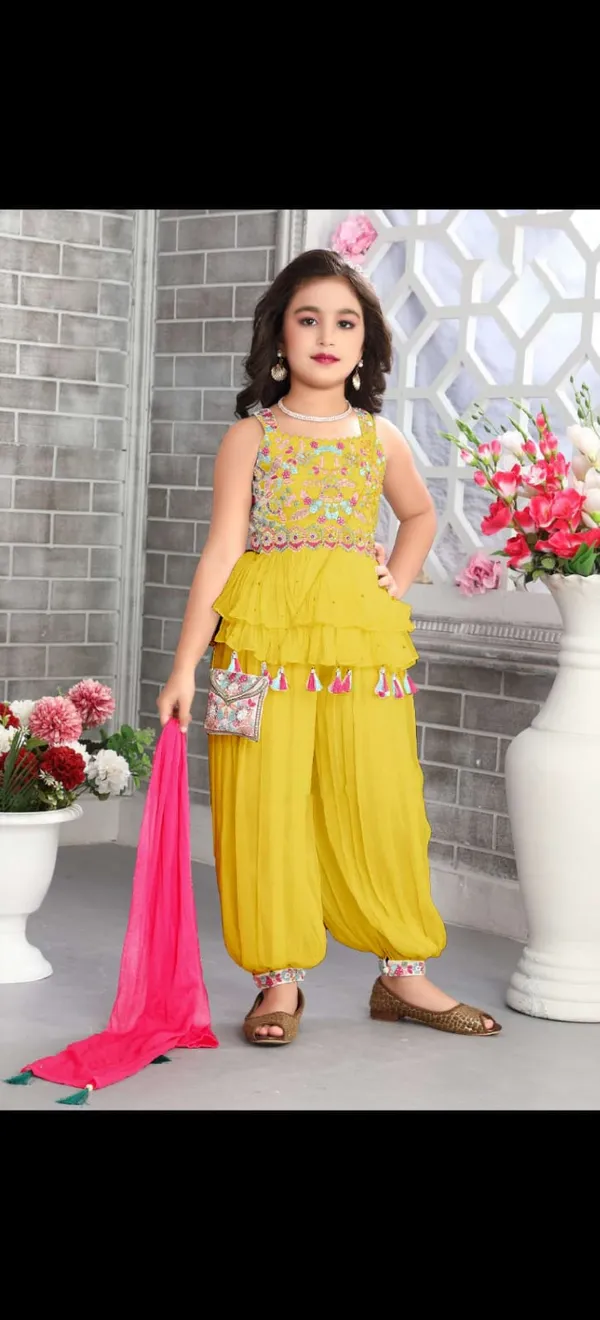 Yellow_Crape_Premium_&_Elegant_Kurta_&_Patiala_Set_With_Dupatta_For_Girls